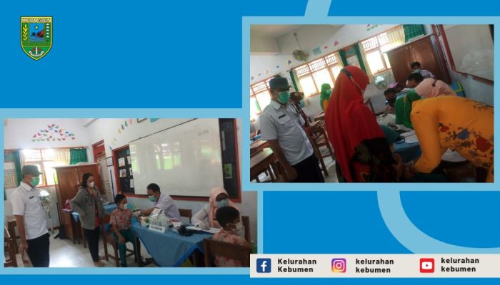 Pelaksanaan Vaksinasi Covid - 19 bagi anak SD Dosis 1 di Kelurahan Kebumen 01