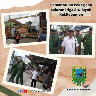 Lurah Kebumen meninjau Pekerjaan saluran Irigasi