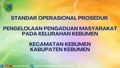 SOP Penanganan Pengaduan pada Kelurahan Kebumen